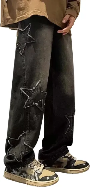 Mens Jeans Pants Stretch Denim Straight Leg Relaxed Fit Jeans for Men Flat Front Hidden Comfort Waistband Pant Jeans