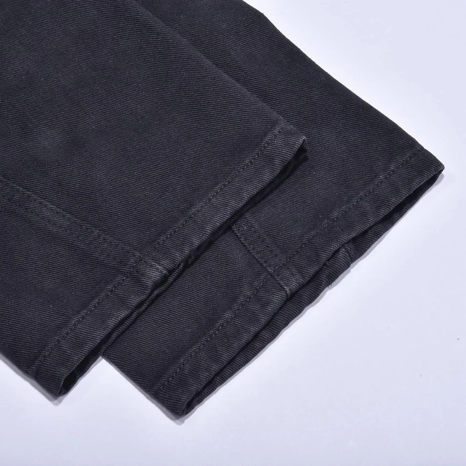 Mens Jeans Pants Stretch Denim Straight Leg Relaxed Fit Jeans for Men Flat Front Hidden Comfort Waistband Pant Jeans
