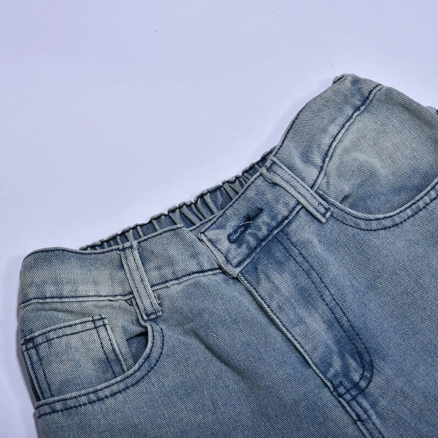 Mens Jeans Pants Stretch Denim Straight Leg Relaxed Fit Jeans for Men Flat Front Hidden Comfort Waistband Pant Jeans