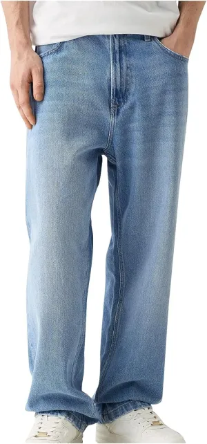 Mens Jeans Relaxed Fit Straight Leg Stretch Denim Pants Comfort Vintage Dress Work Jeans for Men Casual Washed Pants