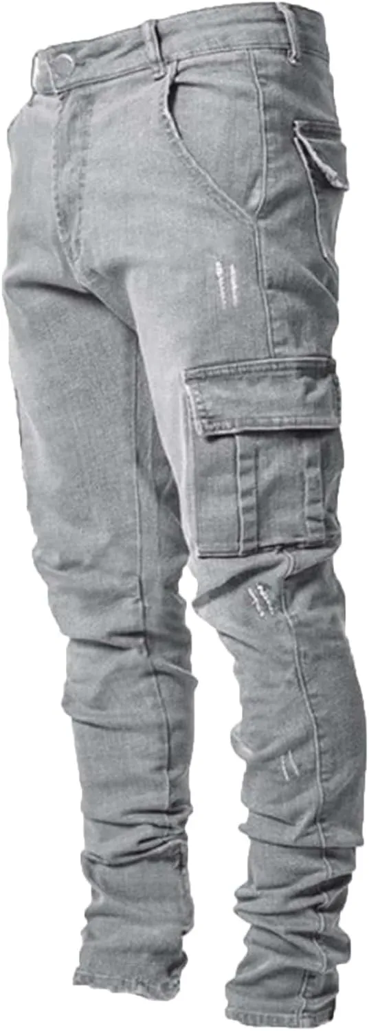 Mens Jeans Relaxed Fit – Straight Leg Stretch Jeans for Men Ultimate Comfort Superflex Pants Full Length Pants Jeans