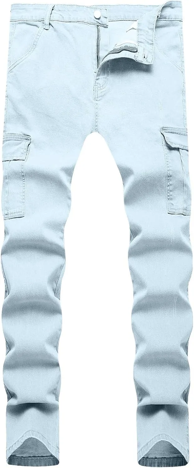 Mens Jeans Relaxed Fit – Straight Leg Stretch Jeans for Men Ultimate Comfort Superflex Pants Full Length Pants Jeans