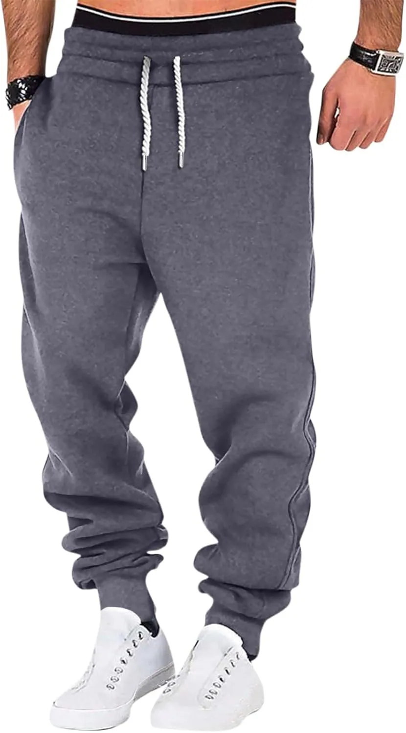 Mens Joggers Loose Fit Vintage Streetwear Cargo Joggers Men Lounge Tapered Elastic Waist Pants