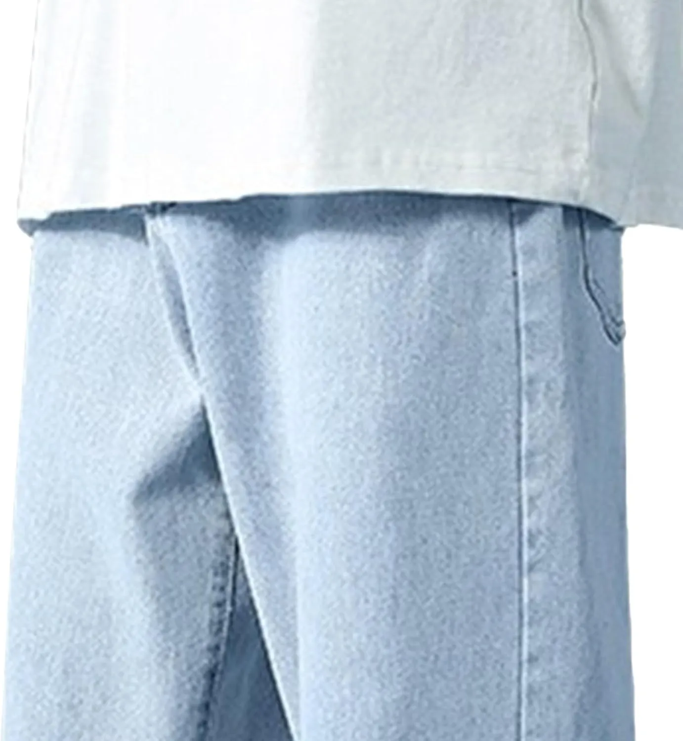 Men's Lightweight Comfort Straight Leg Jeans Relaxed Fit Solid Denim Pants Casual Hiking Work Jeans Trouser
