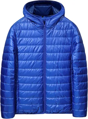 Men's Lightweight Quilted Jacket Hooded Casual Fashion Bread Coat Cotton-Padded Jacket Outwear