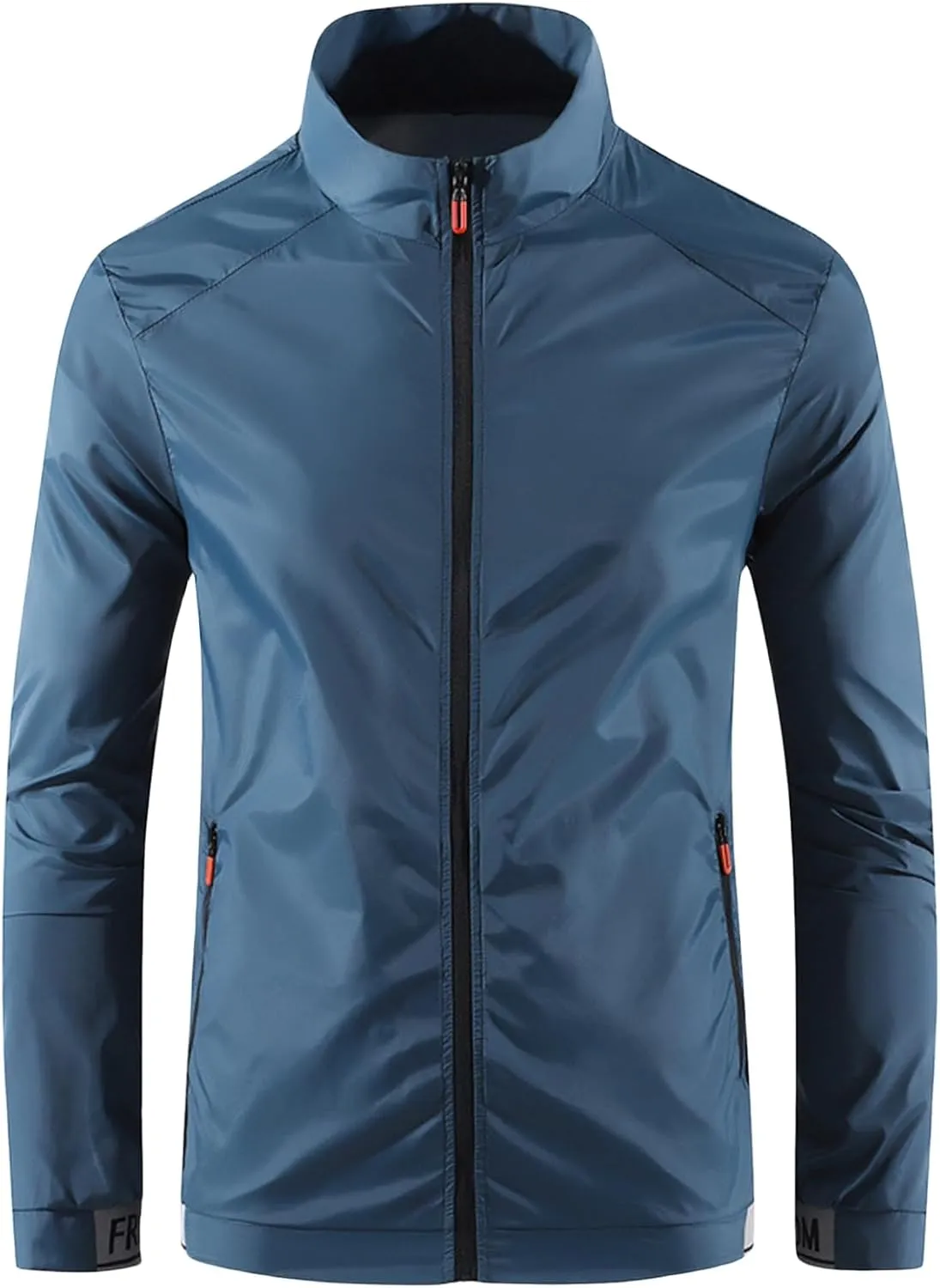 Men's Lightweight Windbreaker Breathable Waterproof Hooded Rain Jacket Zip Sun Protection Hoodie Jackets Outdoor Coats