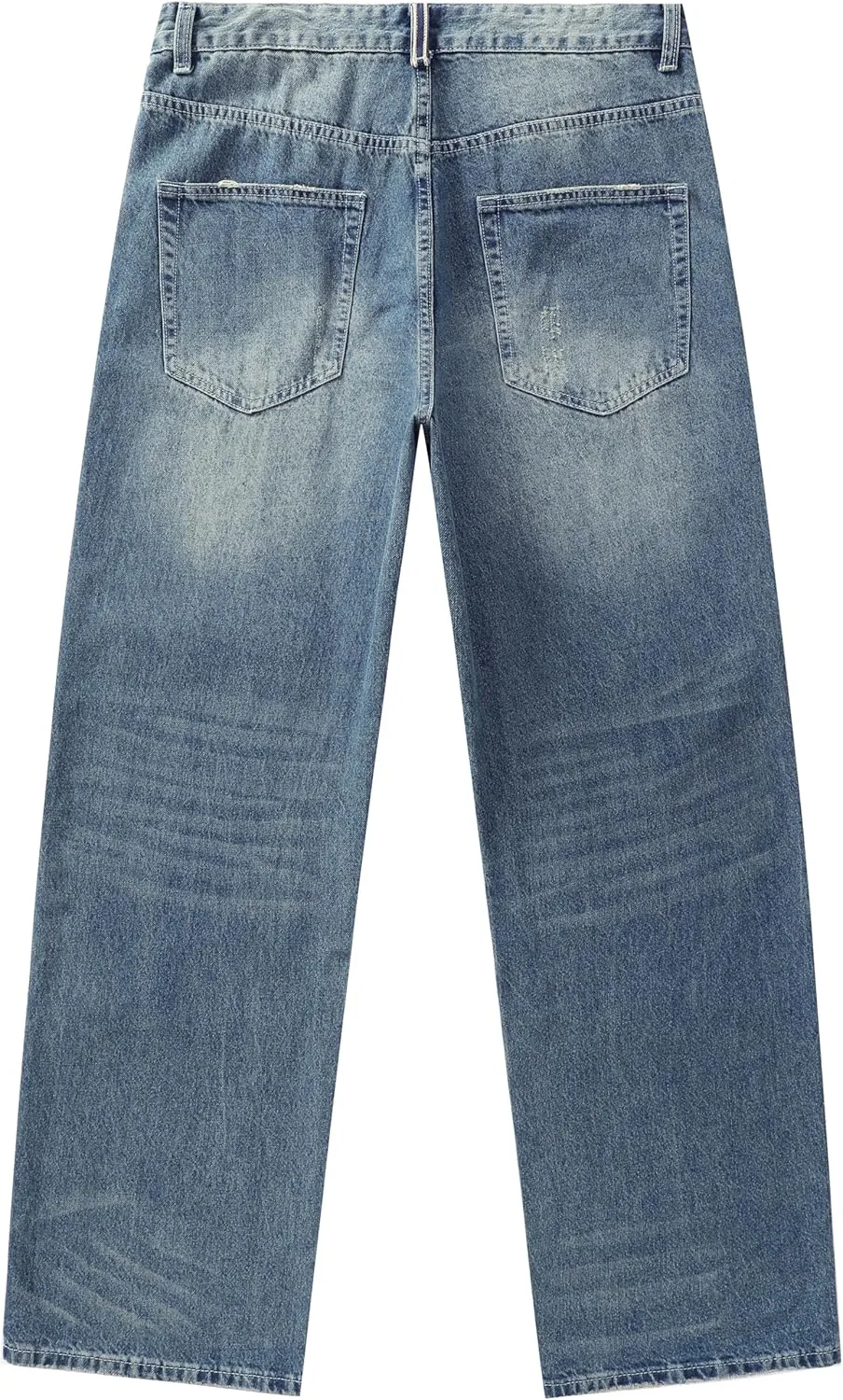 Men's Non-Stretch Relaxed Fit Wide-Leg Baggy Jeans Pants