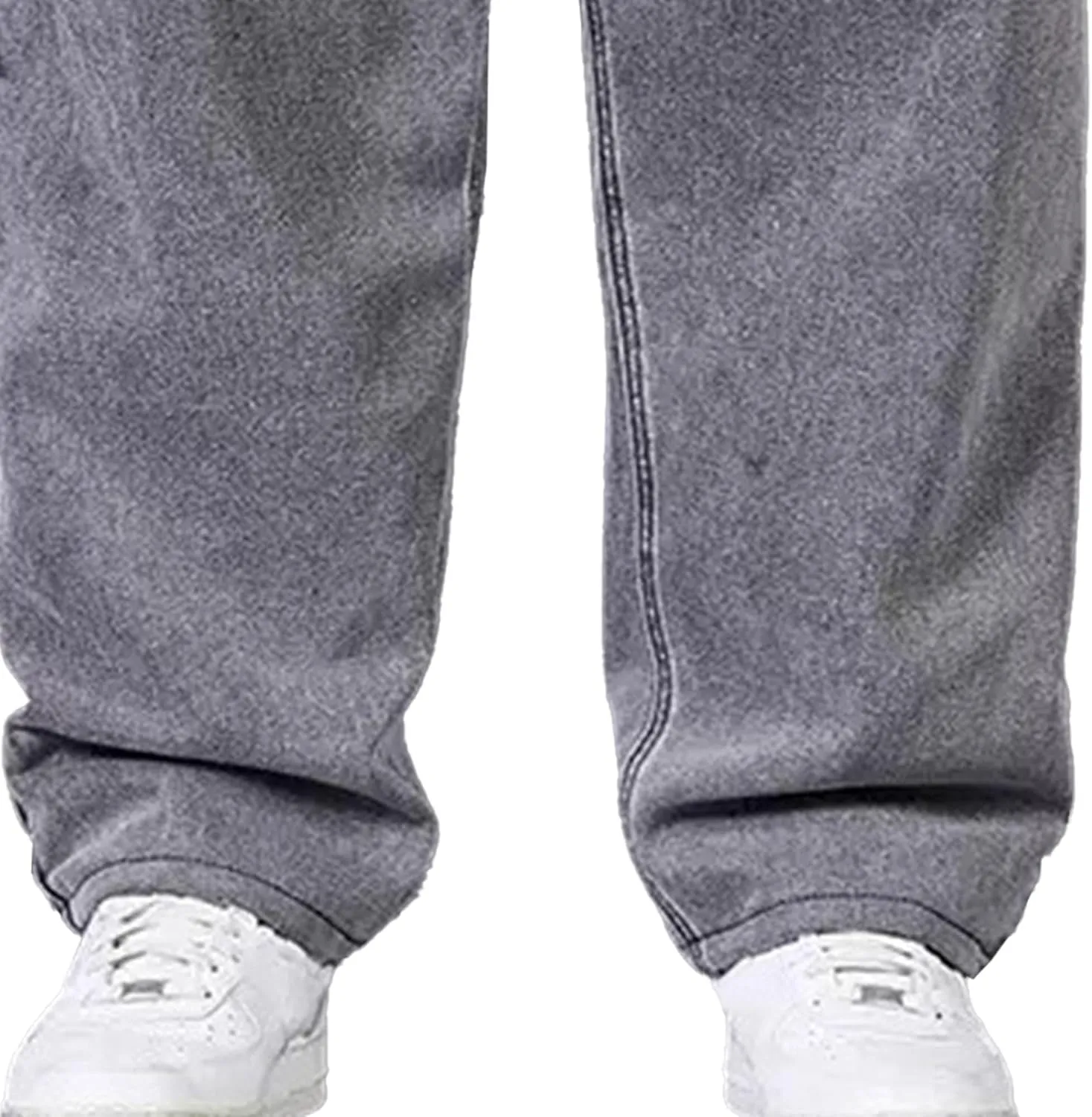 Men's Oversize Straight Leg Stylish Jeans Relaxed Fit Solid Denim Pants Comfort Hip Hop Jeans Trouser
