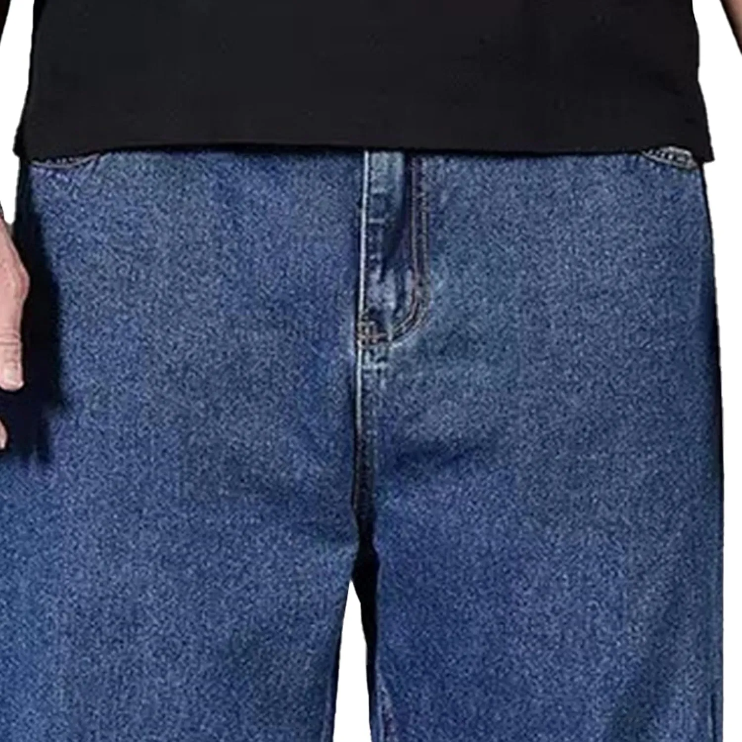 Men's Oversize Straight Leg Stylish Jeans Relaxed Fit Solid Denim Pants Comfort Hip Hop Jeans Trouser