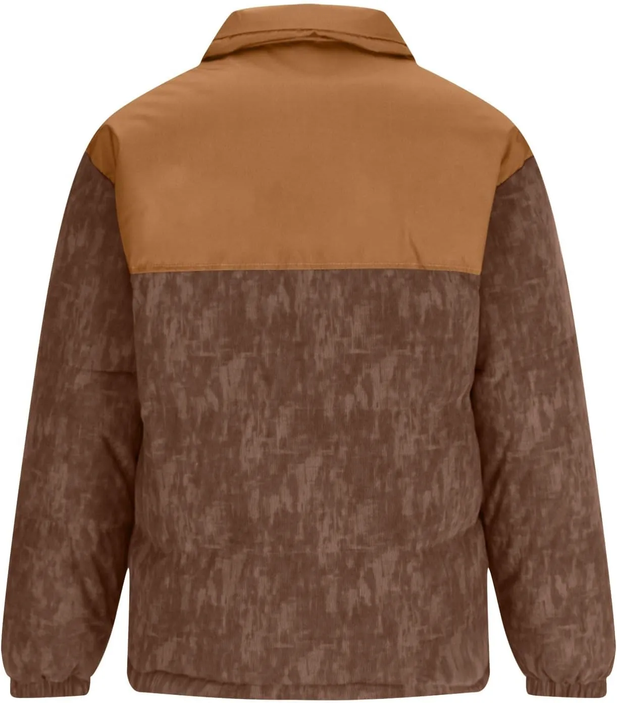 Men's Puffer Jacket Corduroy Patchwork Jacket Plus Size Down Coat Quilted Insulated Jacket Warm Winter Coats