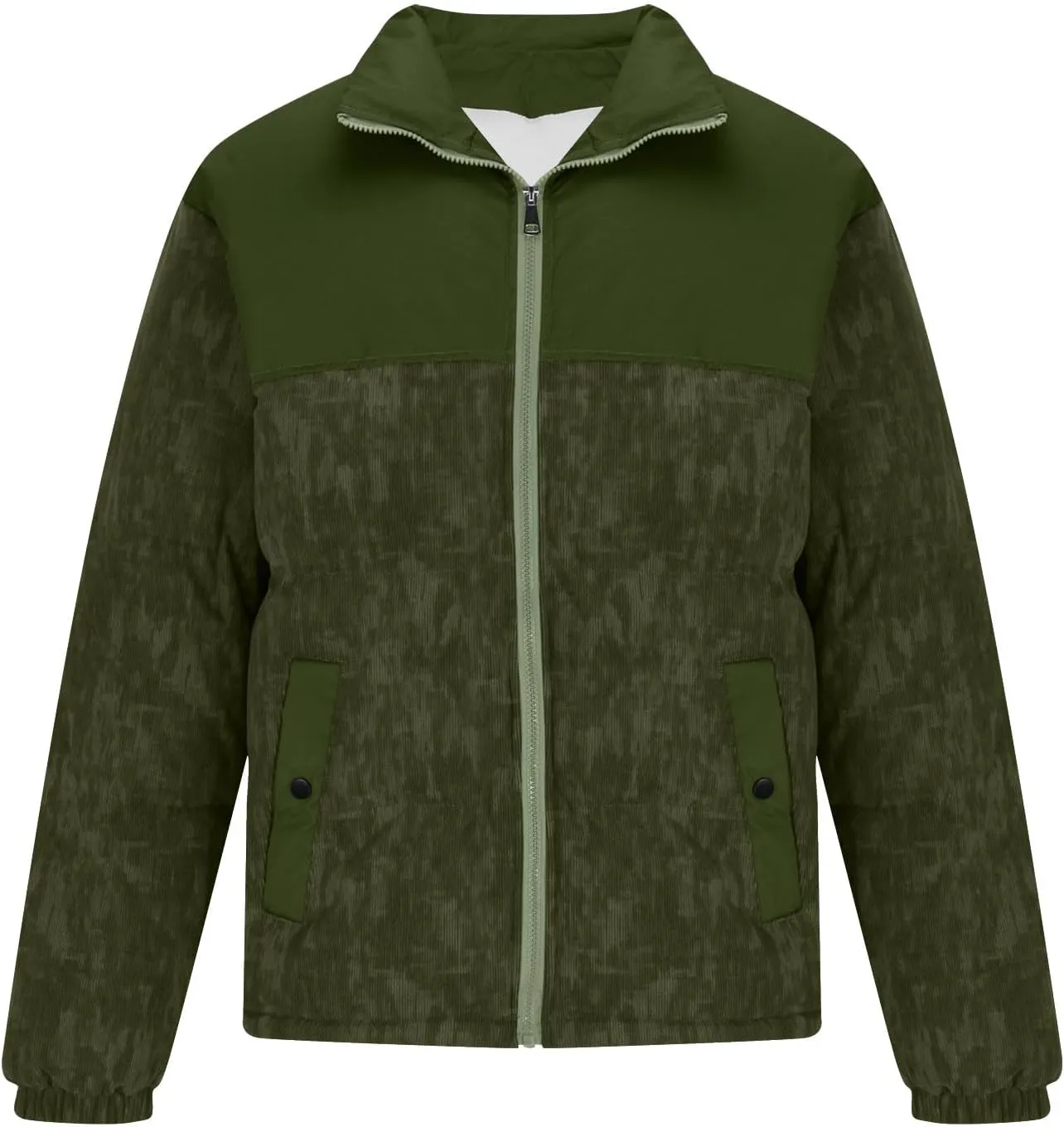 Men's Puffer Jacket Corduroy Patchwork Jacket Plus Size Down Coat Quilted Insulated Jacket Warm Winter Coats