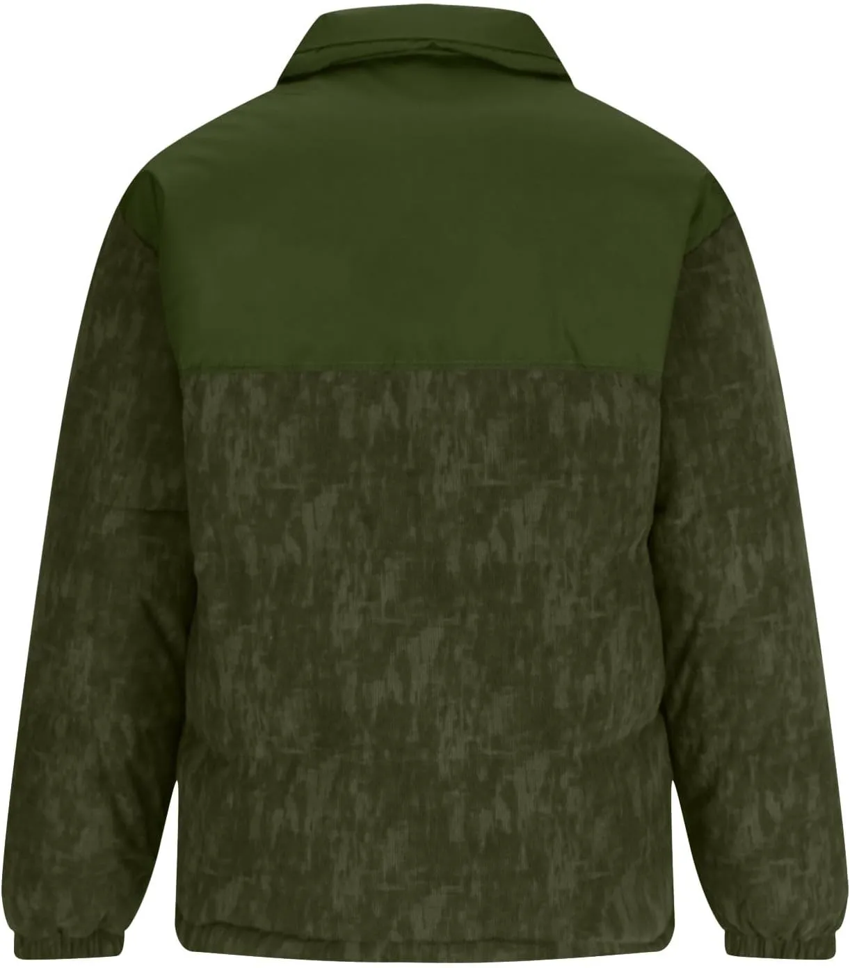 Men's Puffer Jacket Corduroy Patchwork Jacket Plus Size Down Coat Quilted Insulated Jacket Warm Winter Coats
