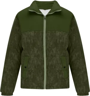 Men's Puffer Jacket Corduroy Patchwork Jacket Plus Size Down Coat Quilted Insulated Jacket Warm Winter Coats