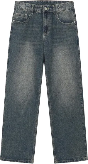 Men's Relaxed Fit Denim Jeans, Men Loose Straight Leg Jean, Mens Original Straight Fit Denim Jeans