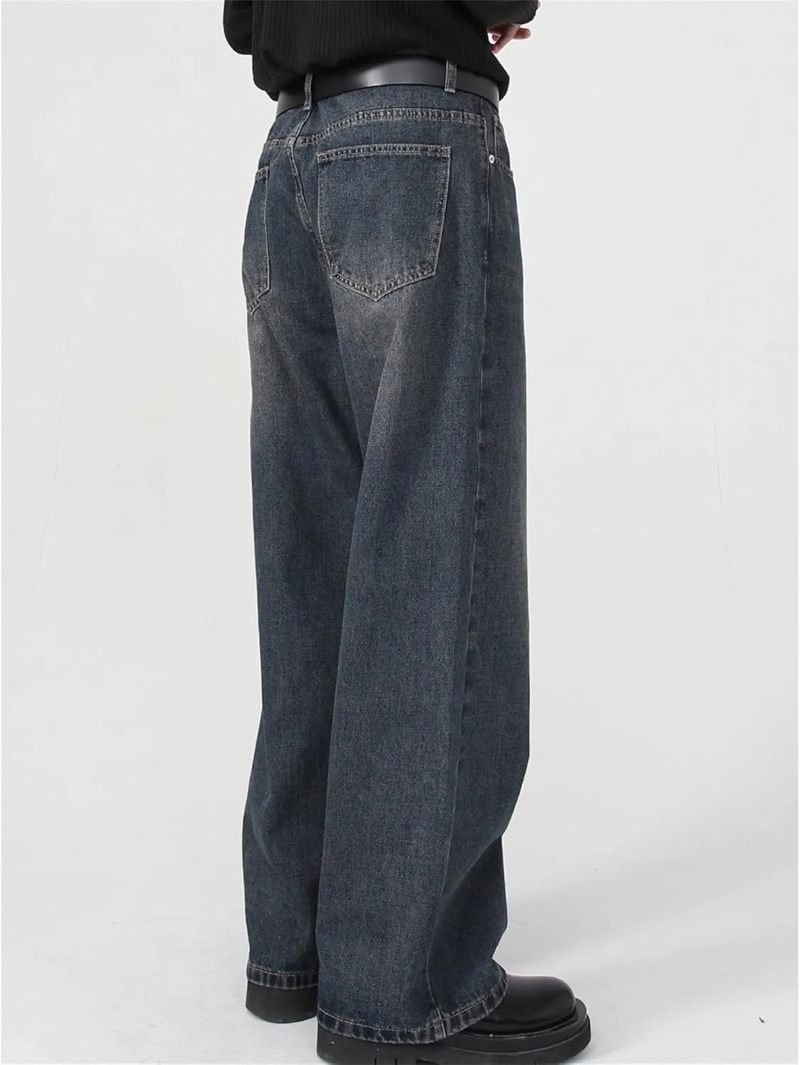 Men's Relaxed Fit Denim Jeans, Men Loose Straight Leg Jean, Mens Original Straight Fit Denim Jeans