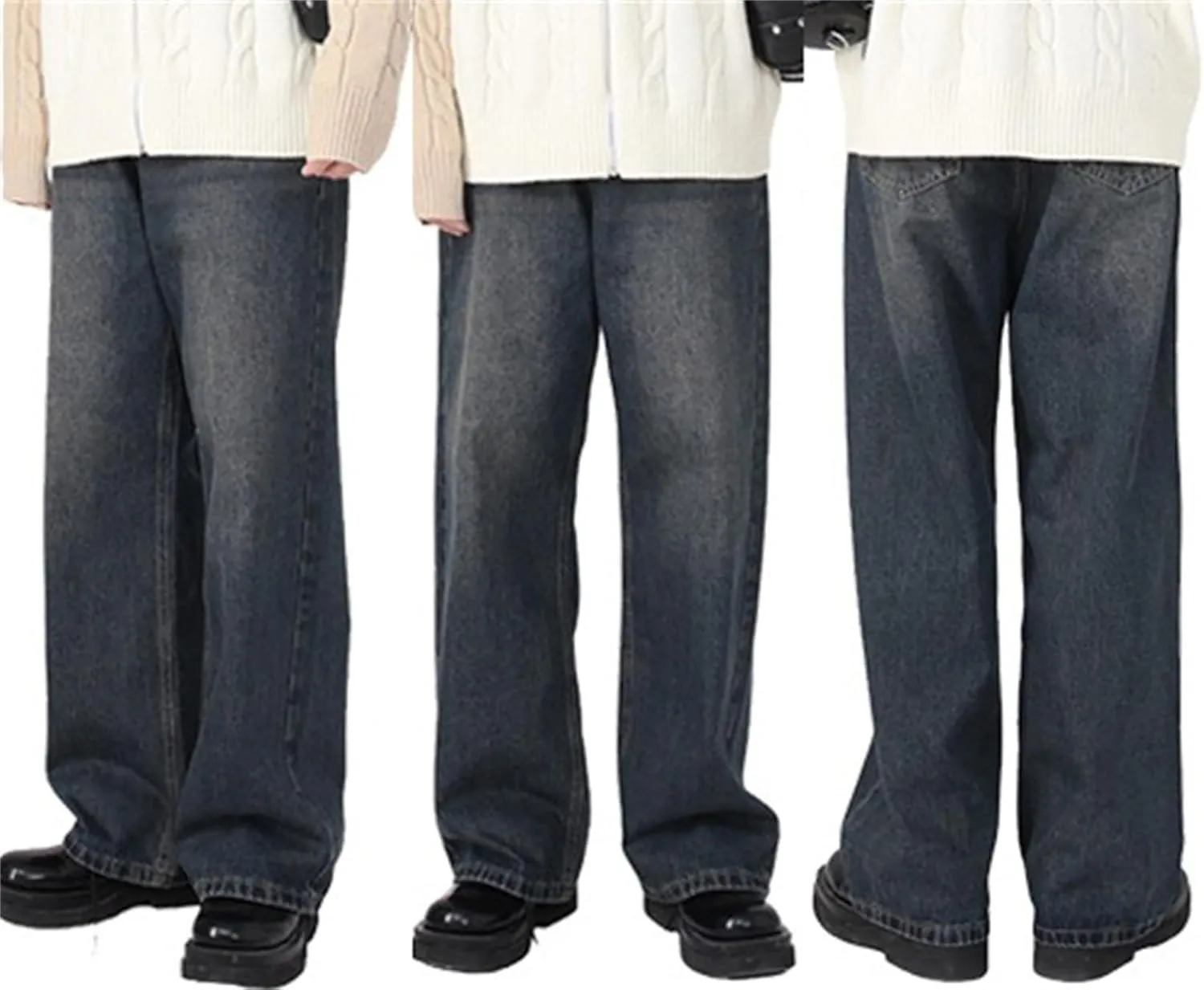 Men's Relaxed Fit Denim Jeans, Men Loose Straight Leg Jean, Mens Original Straight Fit Denim Jeans