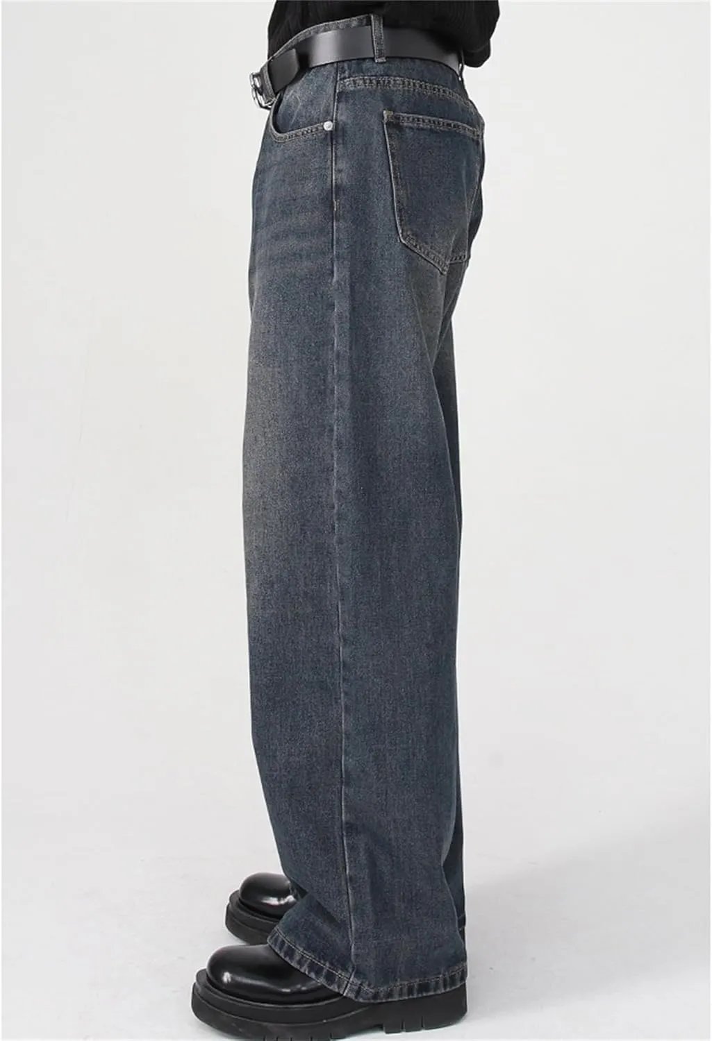 Men's Relaxed Fit Denim Jeans, Men Loose Straight Leg Jean, Mens Original Straight Fit Denim Jeans
