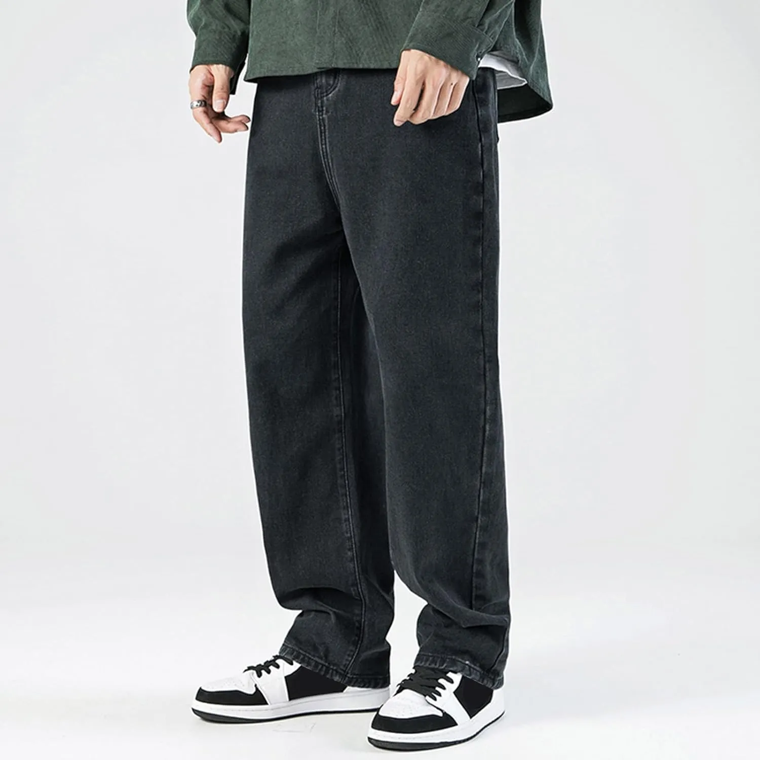 Men's Relaxed Fit Jeans Stretch Casual Straight Leg Jeans Y2k Fashion Streetwear Harajuku Denim Pant Trousers for Men