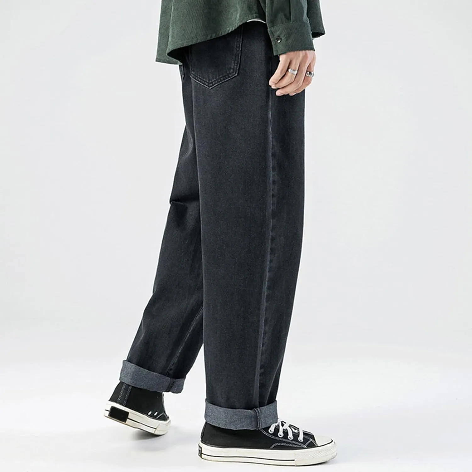 Men's Relaxed Fit Jeans Stretch Casual Straight Leg Jeans Y2k Fashion Streetwear Harajuku Denim Pant Trousers for Men