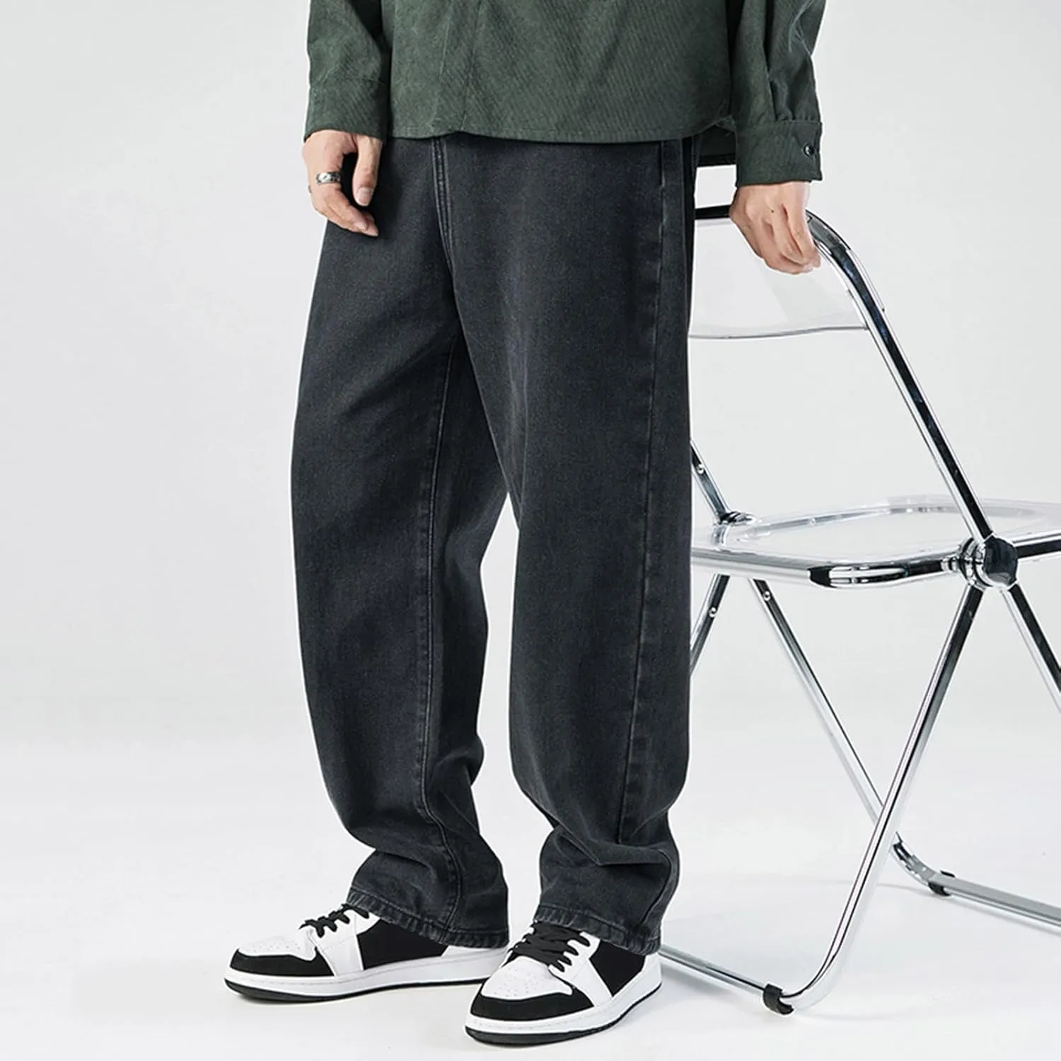 Men's Relaxed Fit Jeans Stretch Casual Straight Leg Jeans Y2k Fashion Streetwear Harajuku Denim Pant Trousers for Men