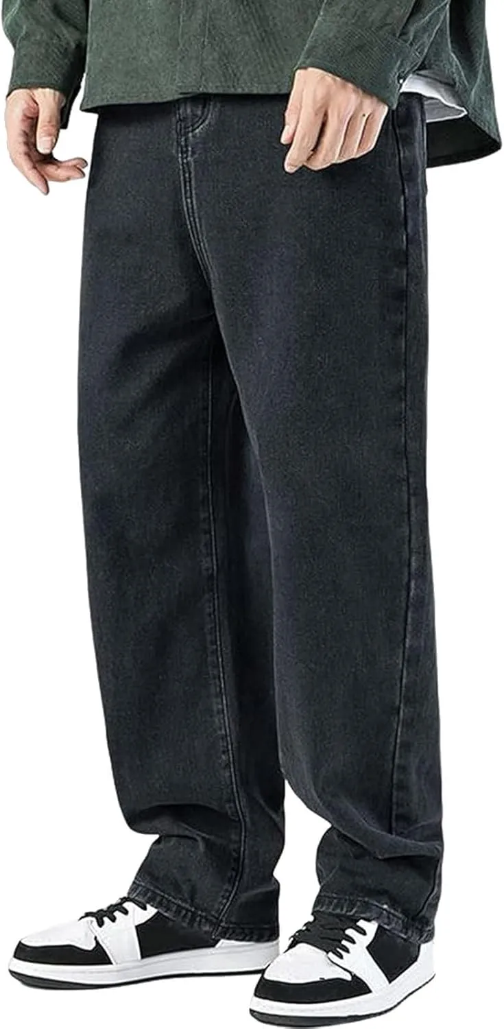 Men's Relaxed Fit Jeans Stretch Casual Straight Leg Jeans Y2k Fashion Streetwear Harajuku Denim Pant Trousers for Men