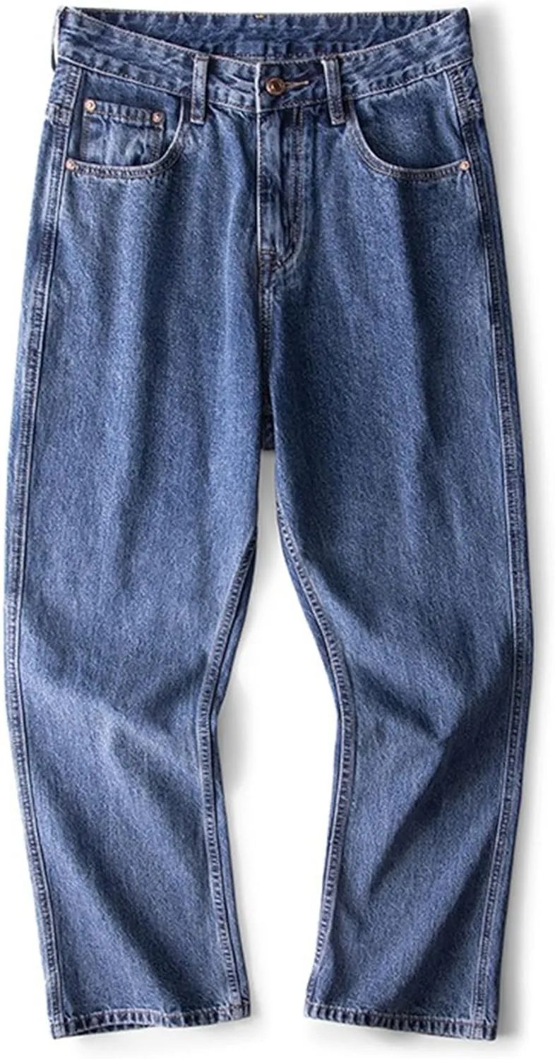 Men's Relaxed Fit Stylish Solid Jeans Casual Straight Leg Streetwear Denim Pants Comfort Outdoor Jeans Trouser
