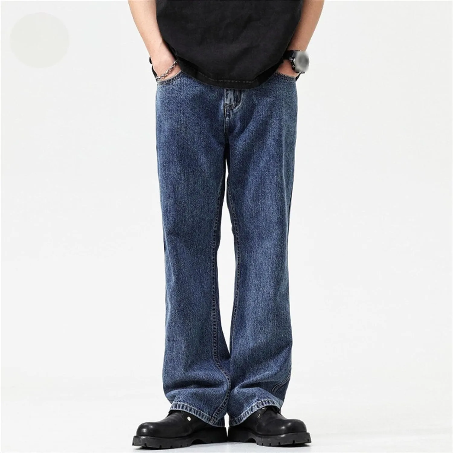 Men's Relaxed Fit Stylish Solid Jeans Casual Straight Leg Streetwear Denim Pants Comfort Outdoor Jeans Trouser