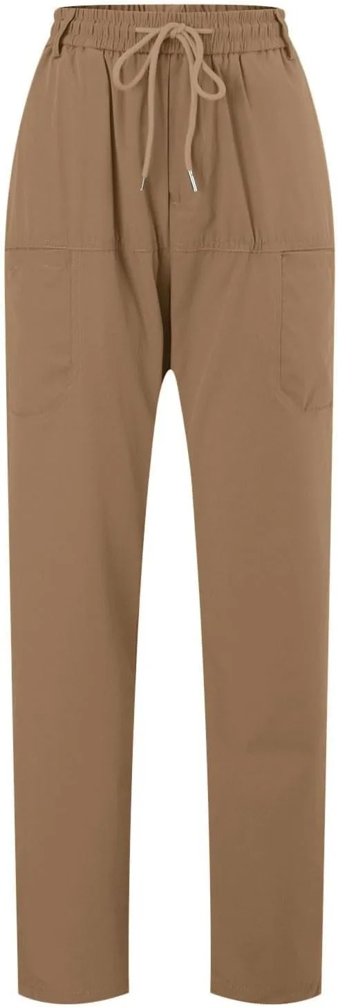 Mens Slacks Casual Pants Stretch Loose Fit Hiking Work Pants w/Multi Pocket Mencomfy Lightweight Construction Pants