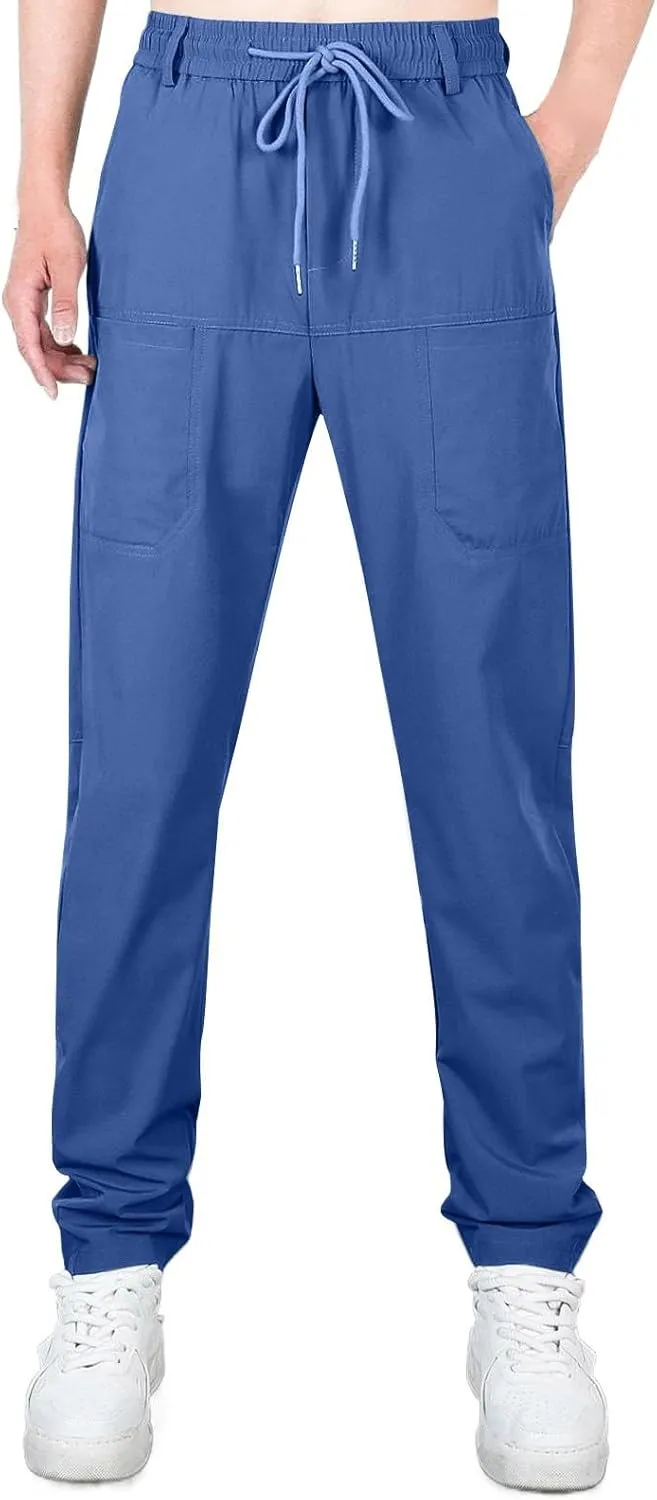 Mens Slacks Casual Pants Stretch Loose Fit Hiking Work Pants w/Multi Pocket Mencomfy Lightweight Construction Pants