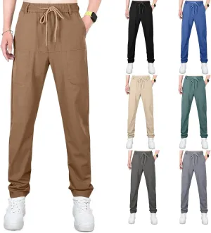 Mens Slacks Casual Pants Stretch Loose Fit Hiking Work Pants w/Multi Pocket Mencomfy Lightweight Construction Pants