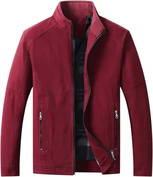 Men's Slim Fit Lightweight Softshell Flight Bomber Jacket Coats Business Casual Full Zip Lightweight Outwear Jackets