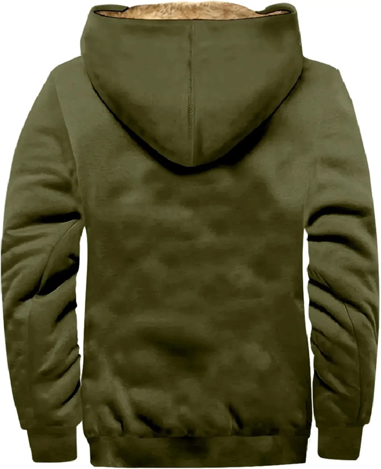 Men's Snap Front Puffer Jacket Sweater with Brown Pocket Cotton Jacket Thick Thermal Cotton Warm Mens Winter Jacket