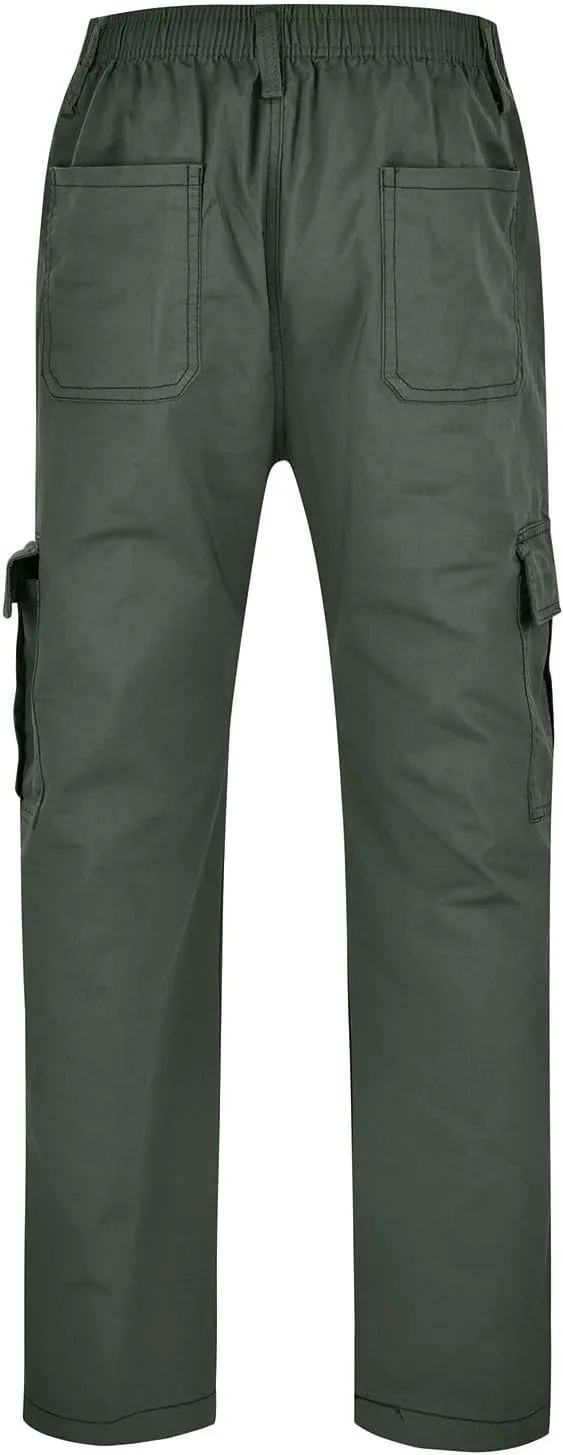 Men's Straight Fit Vintage Comfort Stretch Cargo Pants with Multi Pockets Athletic Pants