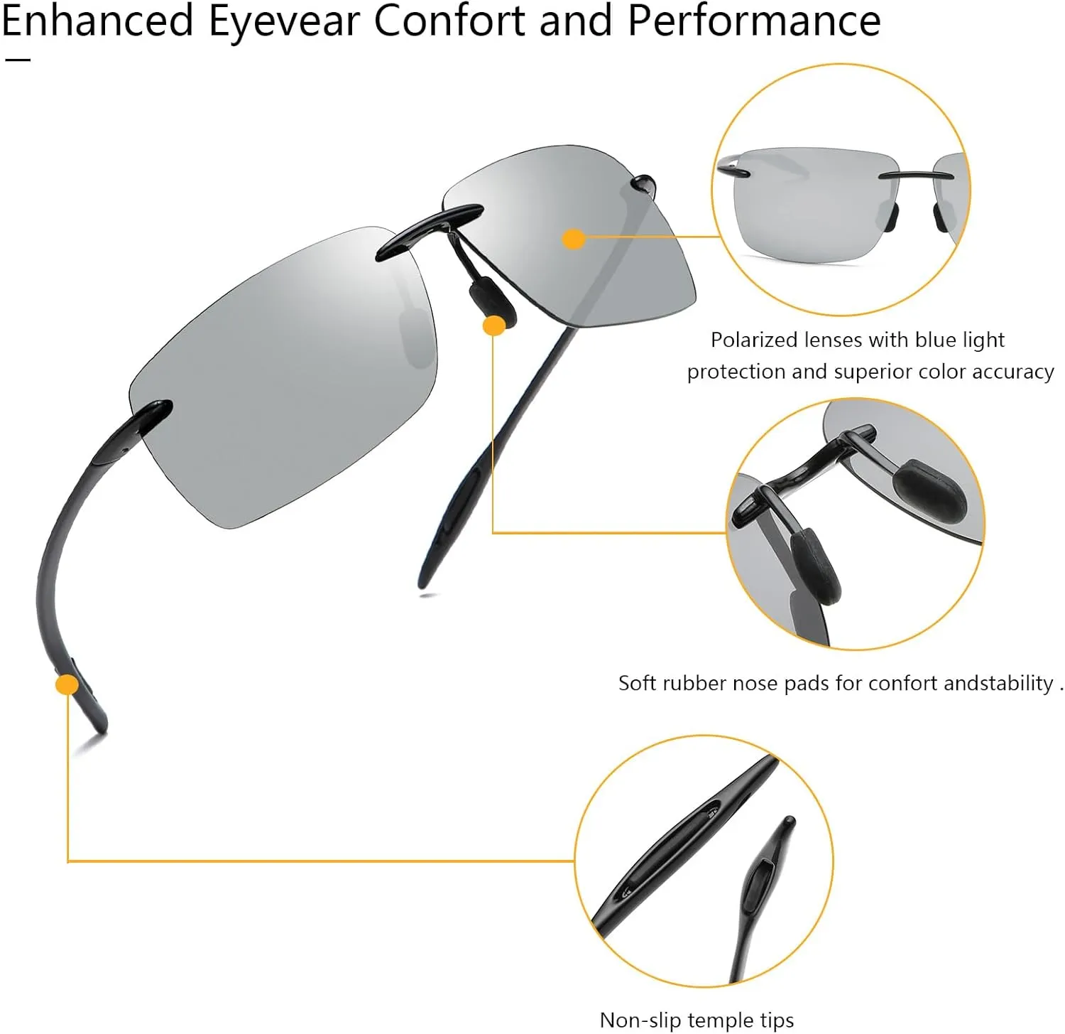 Mens Sunglasses Polarized Frameless z87 Safety Sun Glasses For Women UV400 Anti Glare Mirror Mztrix Bex Sunglasses