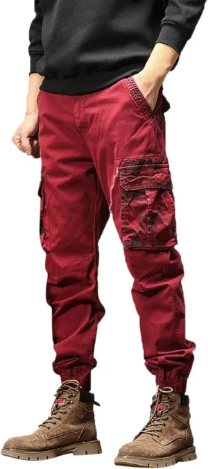 Mens Sweatpants with Pockets Big and Tall Athletic Cargo Trousers Utility Pants with Zip Pockets Joggers for Men Cargo