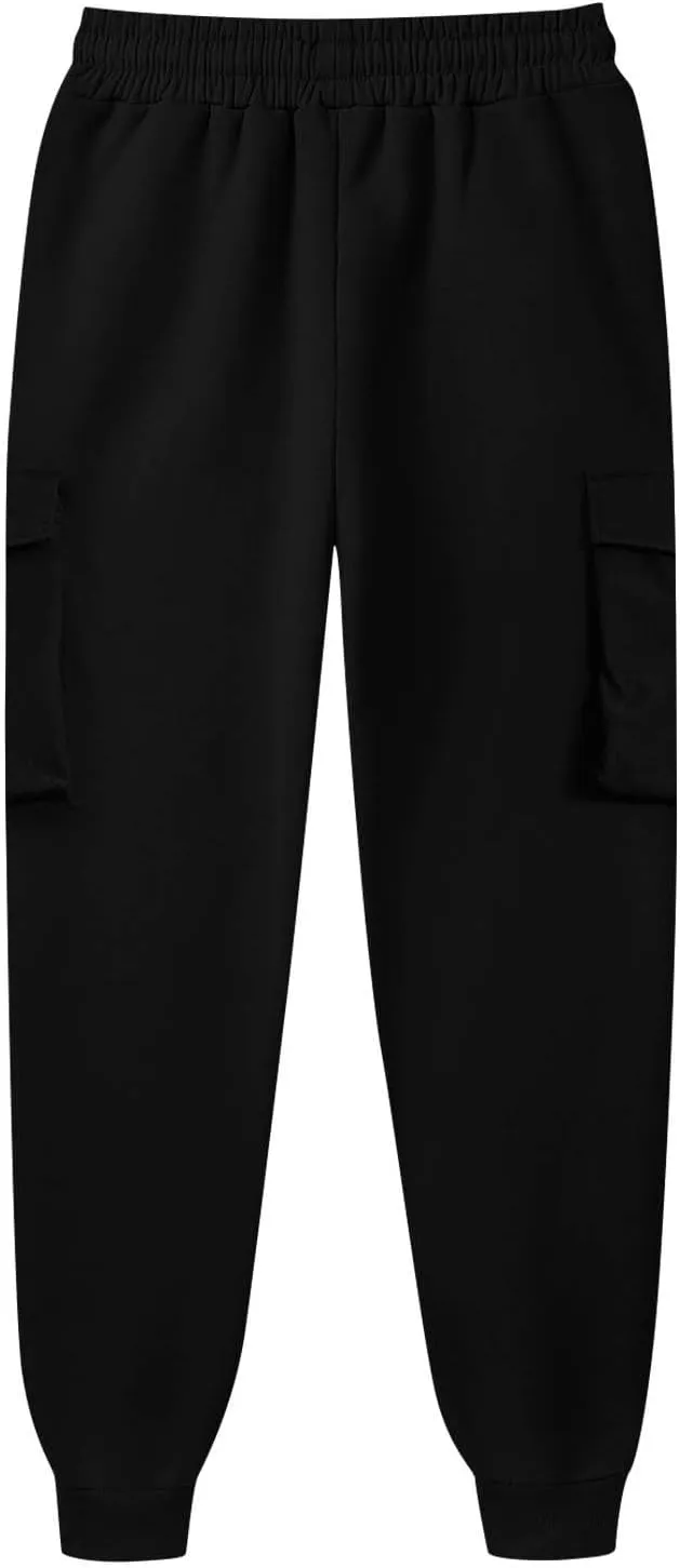 Mens Sweatpants with Pockets Big and Tall Pant Fleece Liend Pants Hiking Drawstring Joggers Cargo Pant Men Pants Hiking