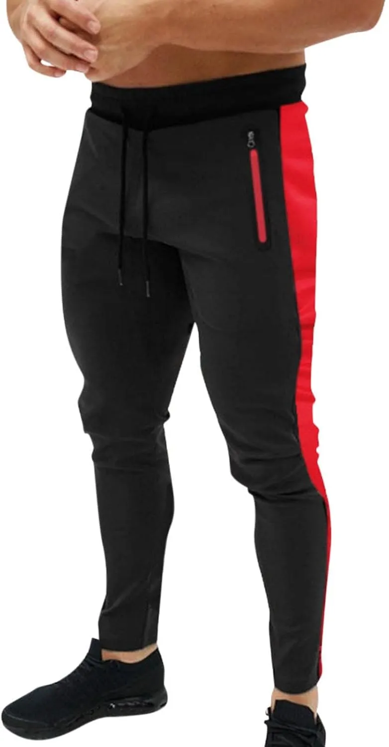 Mens Sweatpants with Pockets Big and Tall Pant Slim fit Basic Trouser with Pocket Men's Personality Casual Drawstring