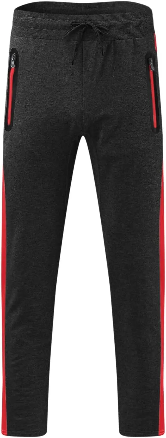 Mens Sweatpants with Pockets Big and Tall Pant Slim fit Basic Trouser with Pocket Men's Personality Casual Drawstring