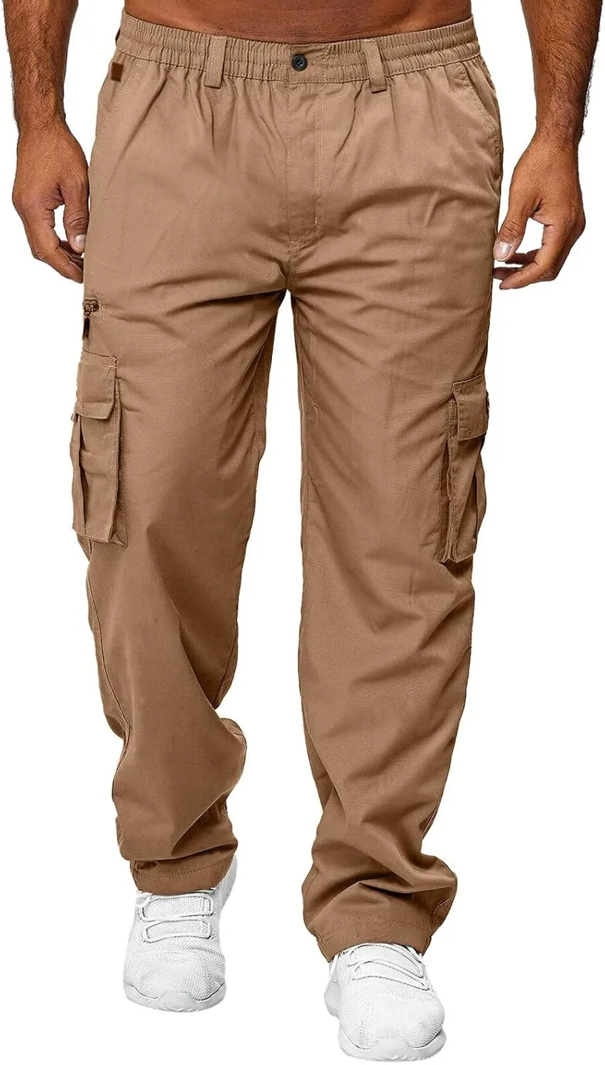 Mens Sweatpants with Pockets Big and Tall Pants Men's Tech Fleece Active Athletic Casual Open Bottom Cargo Sweatpants