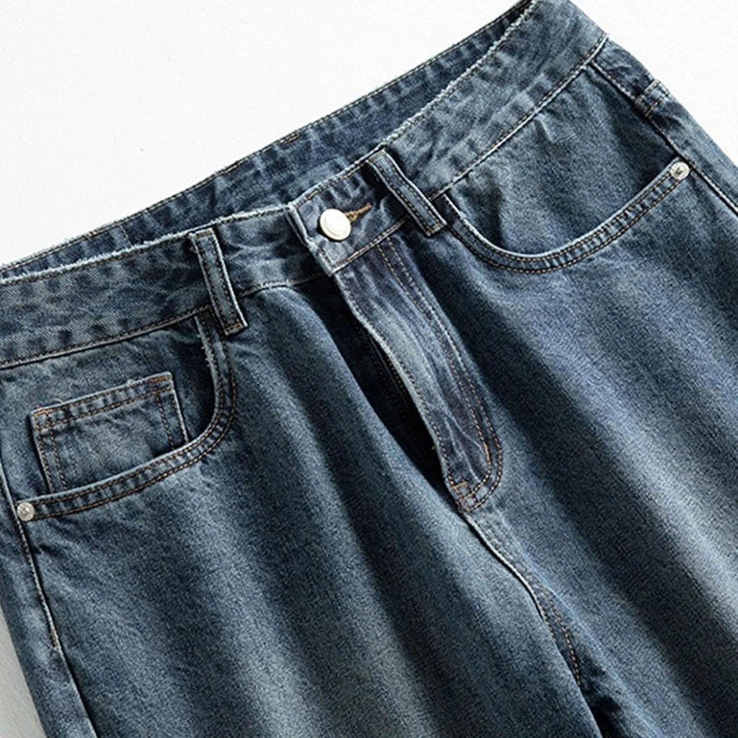 Men's Vintage Casual Relaxed Fit Jeans Comfort Straight Leg Spring Fall Denim Pants Lightweight Solid Jeans Trouser