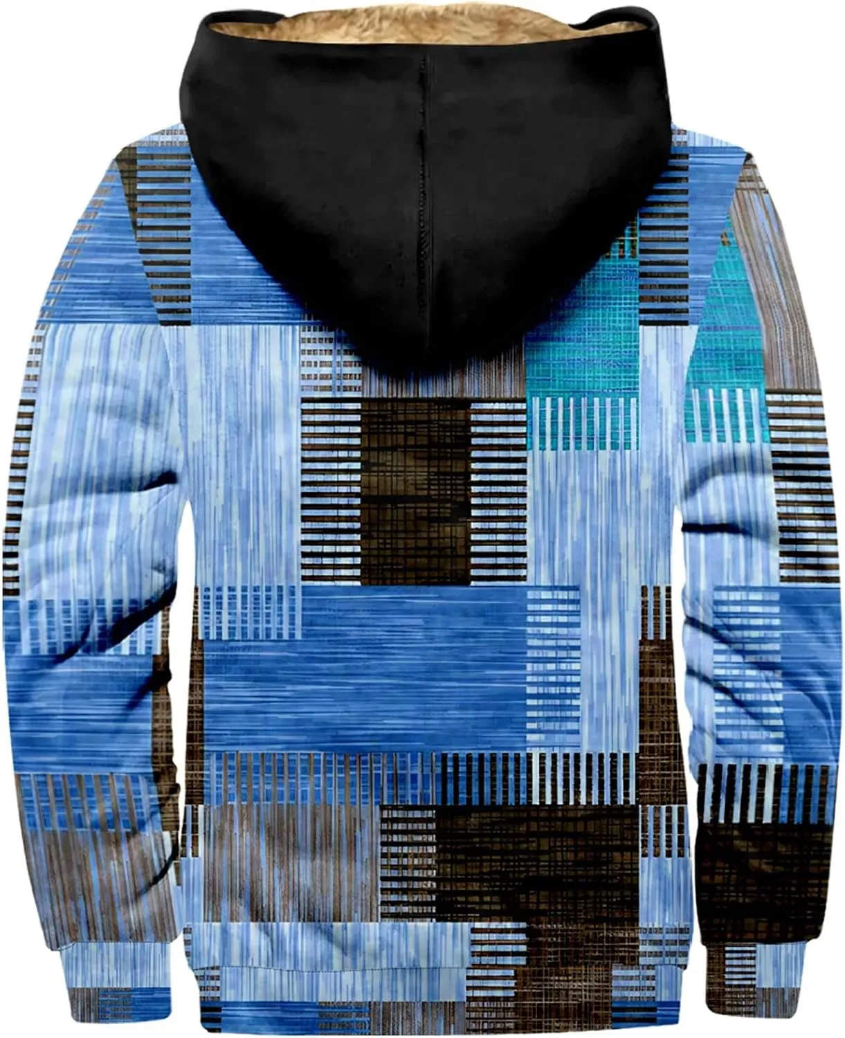Mens Vintage Fleece Jacket Sherpa Lined Winter Coats Fall Winter Outerwear Windproof Casual Thermal Hoodies Plus Size