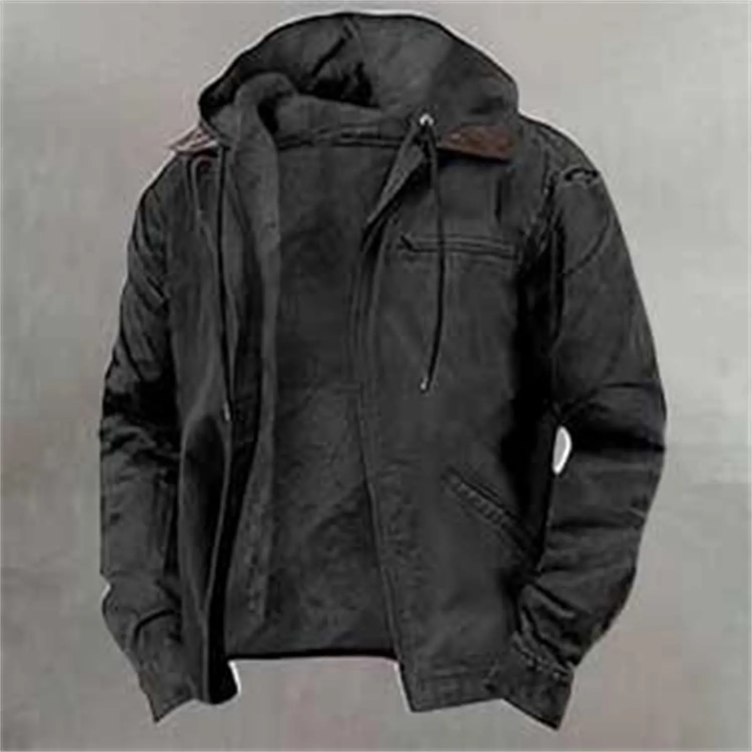 Men's Winter Coat Sherpa Fleece Lined Jacket Western Graphic Full Zip Thick Heavyweight Hoodie Winter Sweatshirts Coat
