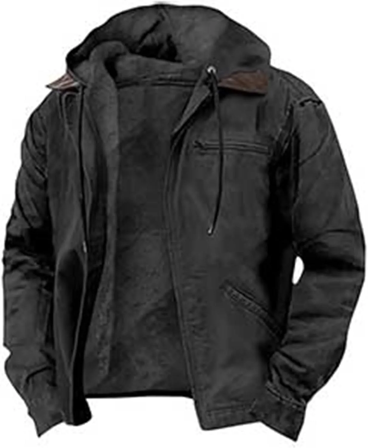Men's Winter Coat Sherpa Fleece Lined Jacket Western Graphic Full Zip Thick Heavyweight Hoodie Winter Sweatshirts Coat