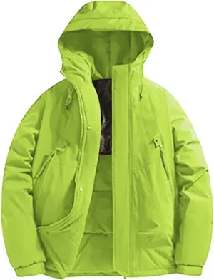 Mens Winter Coats with Hood Plus Size Warm Parka Jacket Waterproof Windproof Padded Outwear for Travel Hiking Running