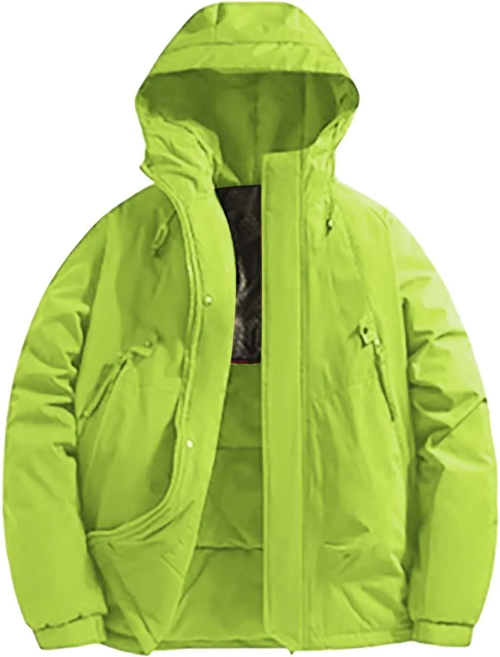 Mens Winter Coats with Hood Plus Size Warm Parka Jacket Waterproof Windproof Padded Outwear for Travel Hiking Running