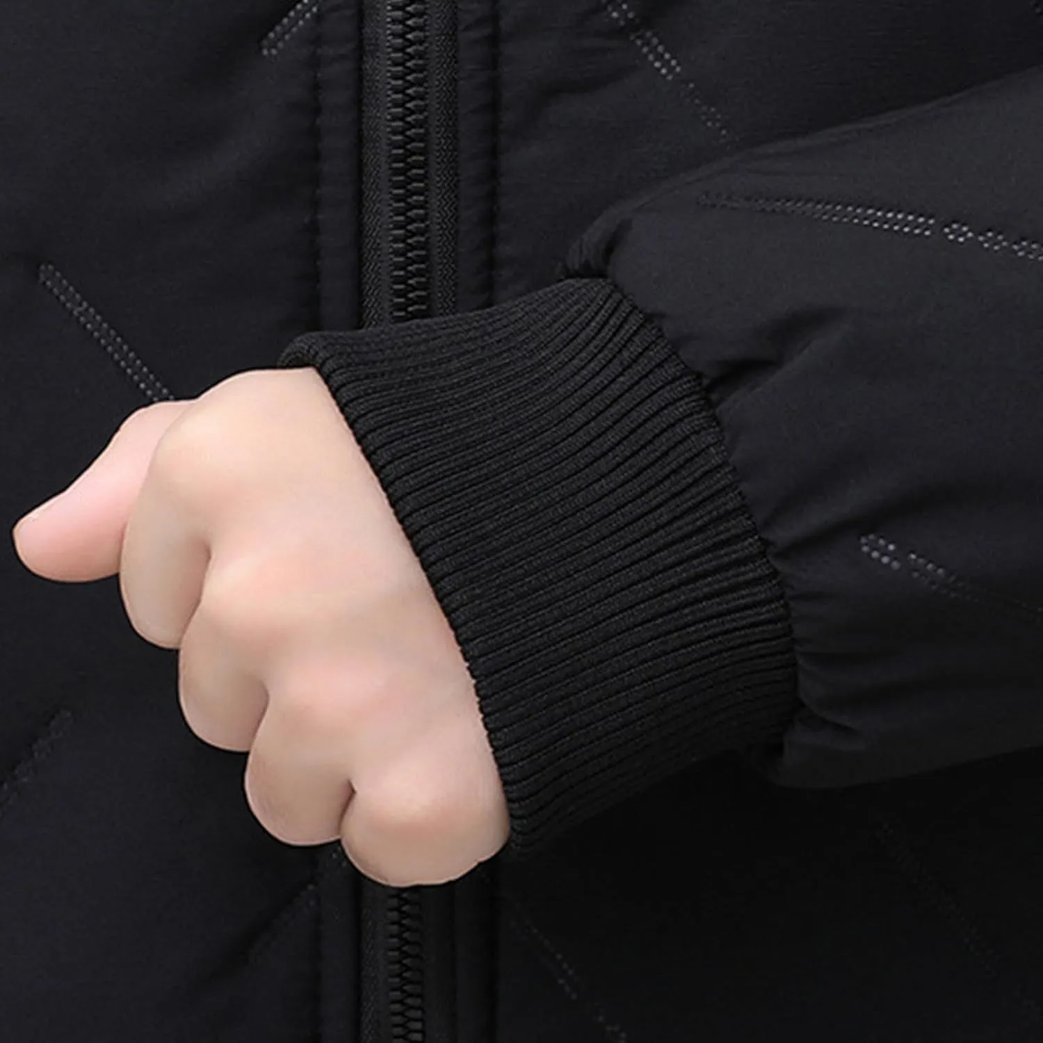 Men's Winter Jacket Collar Puffer Jacket Lightweight Flight Jacket Plus Size Down Coat Zip up Padded Coat Casual Jacket