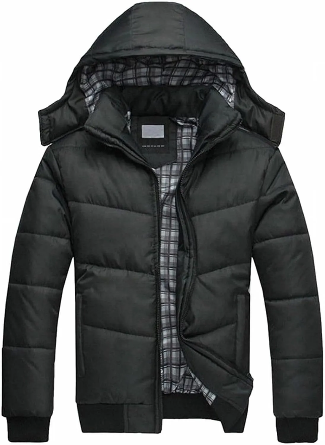 Men's Winter Jacket Hooded Zip Jacket with Pockets Loose Long Sleeve Casual Parkas Daily Activity Wear Outerwear