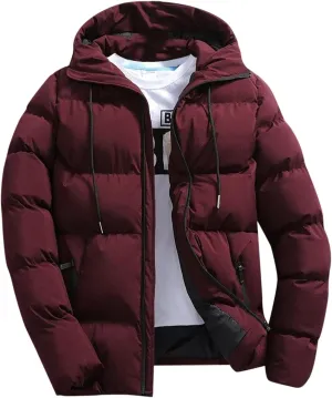 Men's Winter Jacket Hooded Zip Jacket With Pockets Loose Long Sleeve Casual Parkas Daily Activity Wear Outerwear