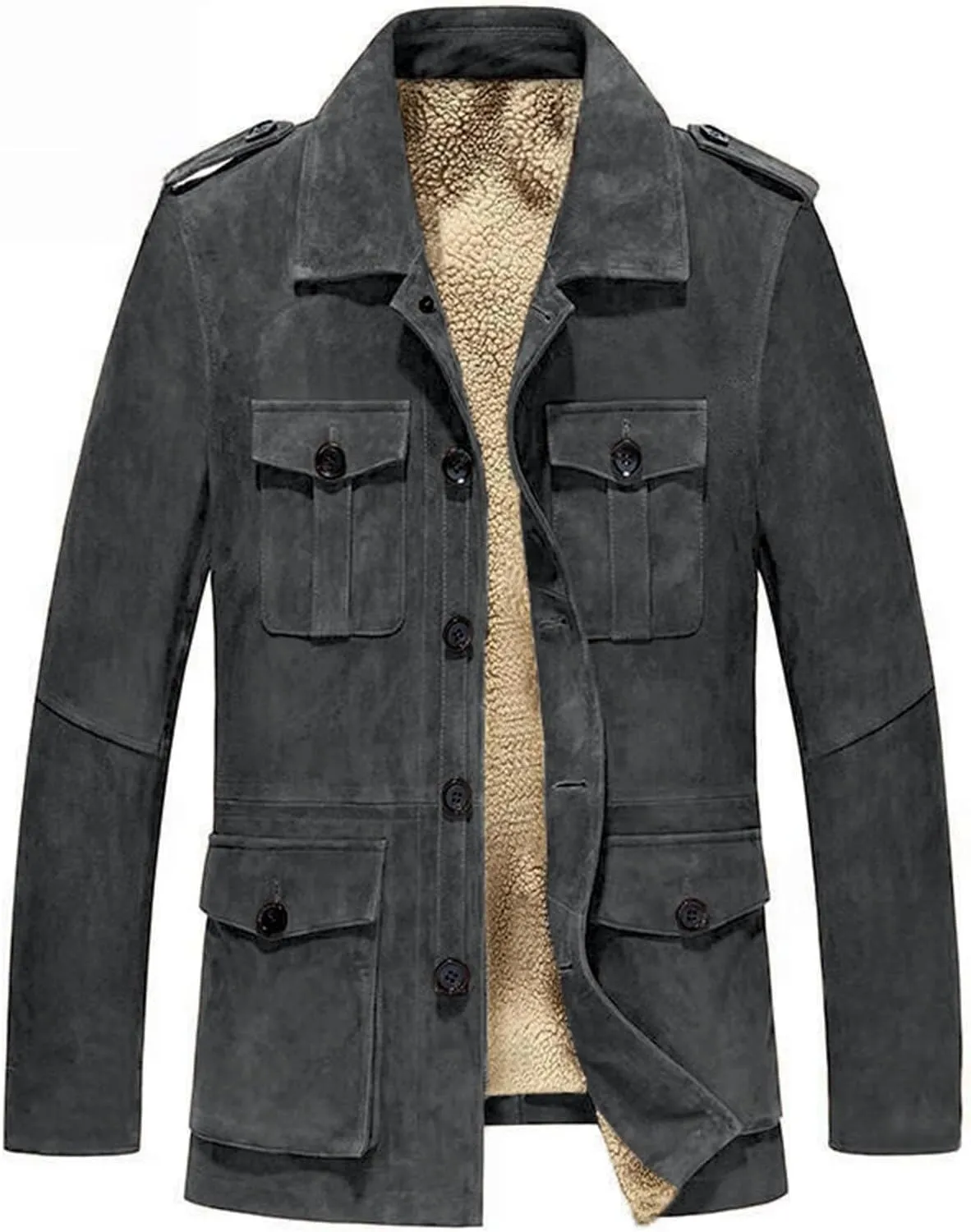 Men's Winter Thicken Coat Thermal Puffer Parka Lapel Solid Jacket Leisure Breathable Stand Winter Warm Coat