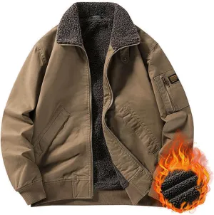 Men's Winter Warm Bomber Jackets Vintage Heavyweight Insulated Jackets Military Thermal Sherpa Lined Motorcycle Coats